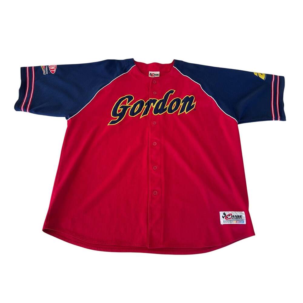 Chase Authentics Jeff Gordon 24 NASCAR Jersey Mens XXL Red Blue Racing Y2K